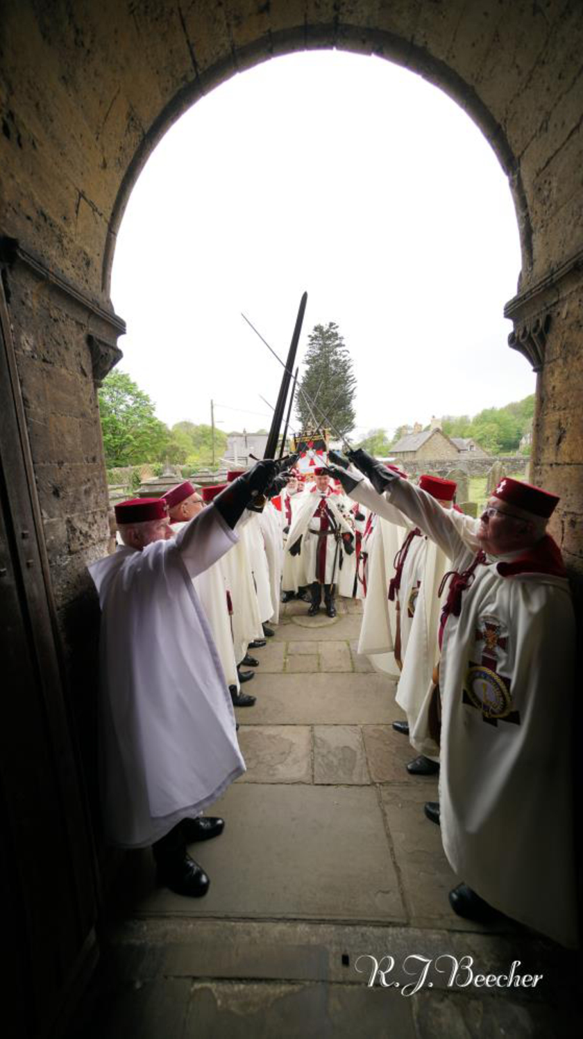 Masonic Knight's Templar Arch of Steel at the entrance to Margam Abbey